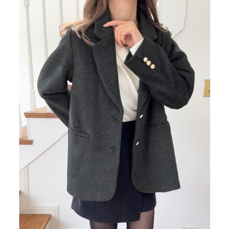 ダークグレー | シャギーコートジャケット | LAUIR