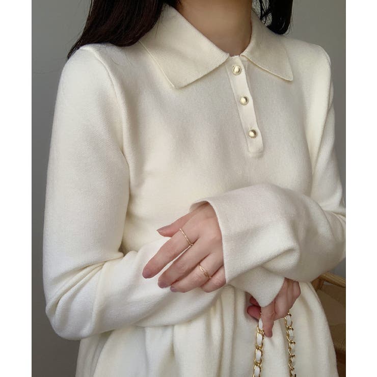 ポロ襟ペプラムニットトップス | LAUIR | 詳細画像8 