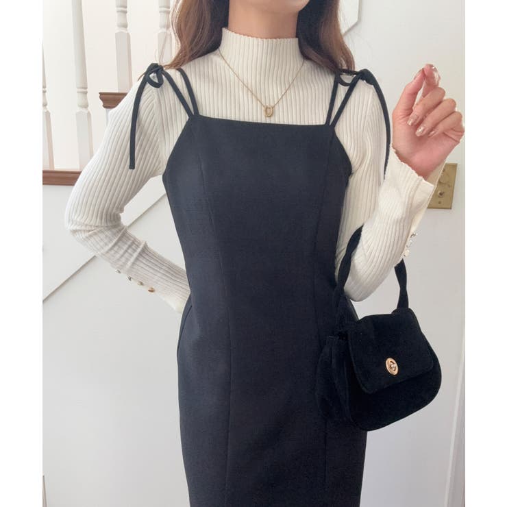 バックオープン肩リボンキャミワンピース | LAUIR | 詳細画像1 