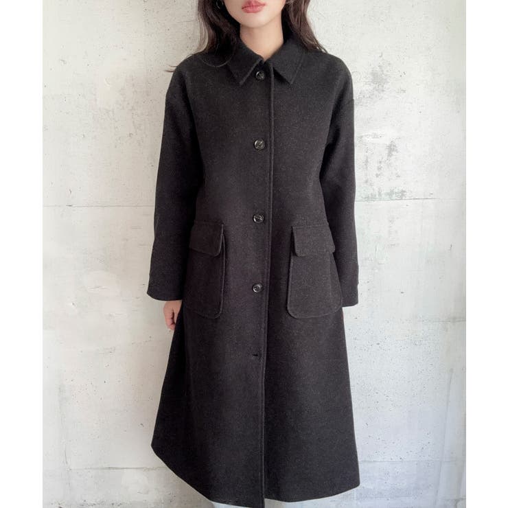 ウールライクステンカラーロングコート | LAUIR | 詳細画像1 