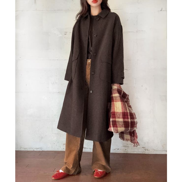 ウールライクステンカラーロングコート | LAUIR | 詳細画像14 