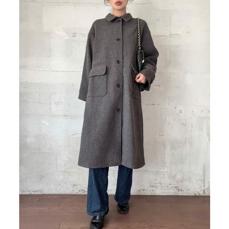 ウールライクステンカラーロングコート | LAUIR | 詳細画像9 