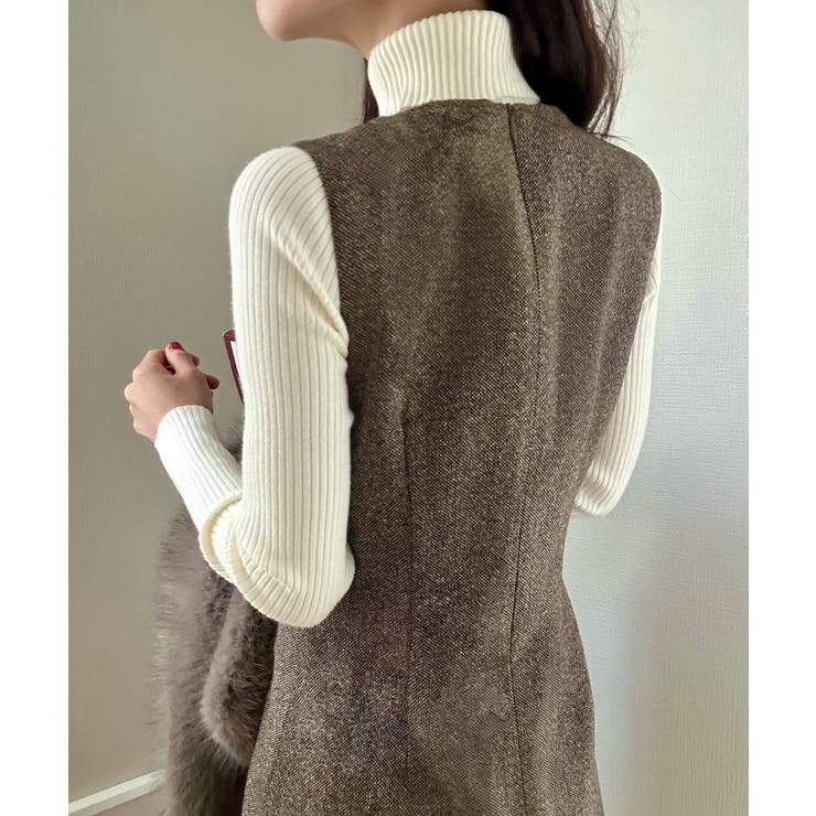 ミックスツイードミニワンピースニットトップスセット | LAUIR | 詳細画像2 