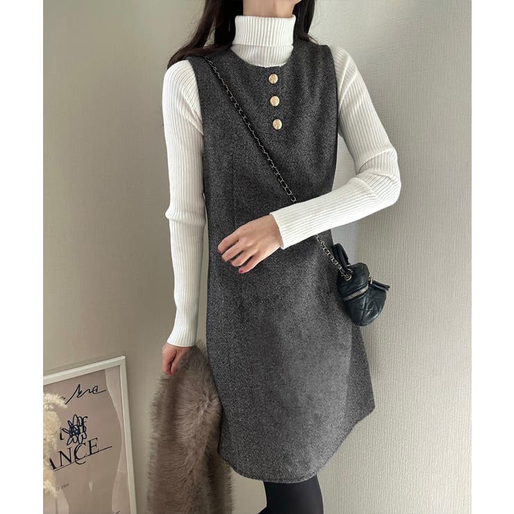 ミックスツイードミニワンピースニットトップスセット | LAUIR | 詳細画像6 