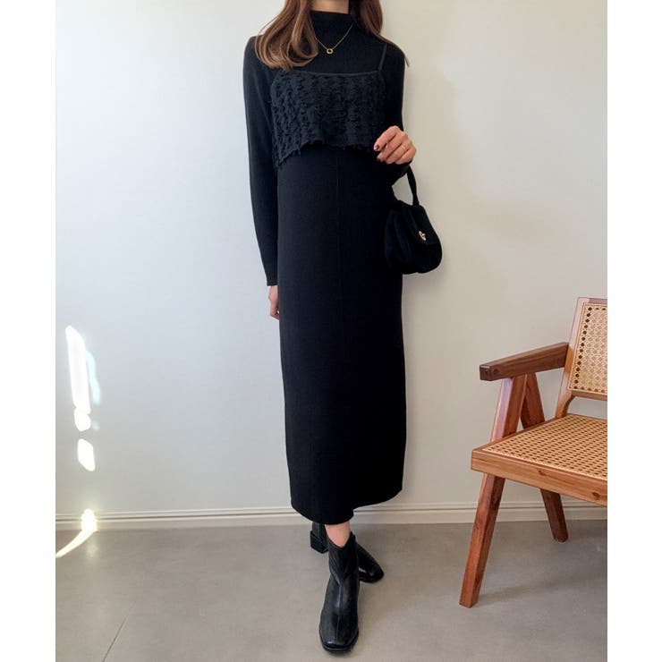 ニットワンピースシャギービスチェセット | LAUIR | 詳細画像1 