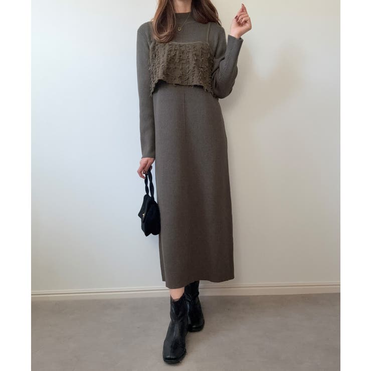 ニットワンピースシャギービスチェセット | LAUIR | 詳細画像10 