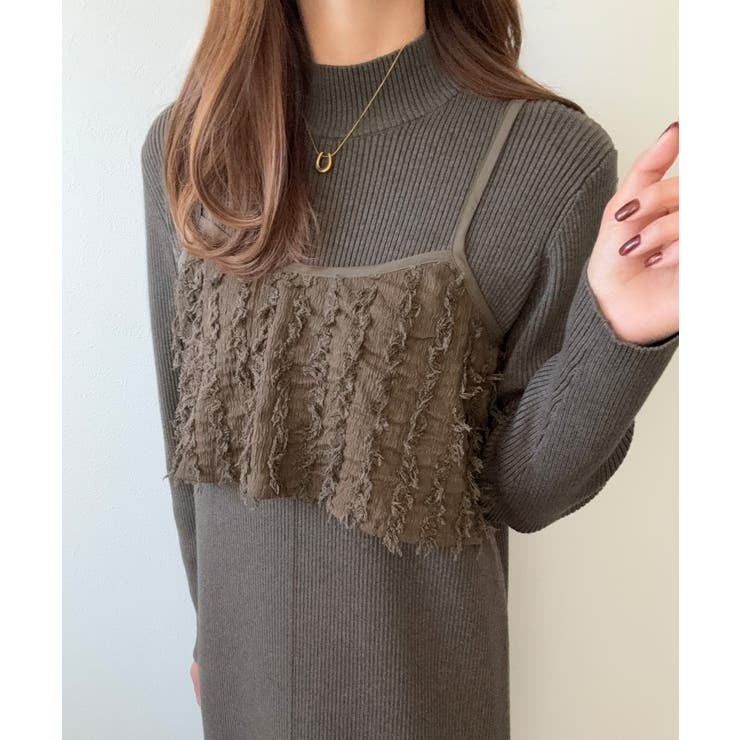 ニットワンピースシャギービスチェセット | LAUIR | 詳細画像12 