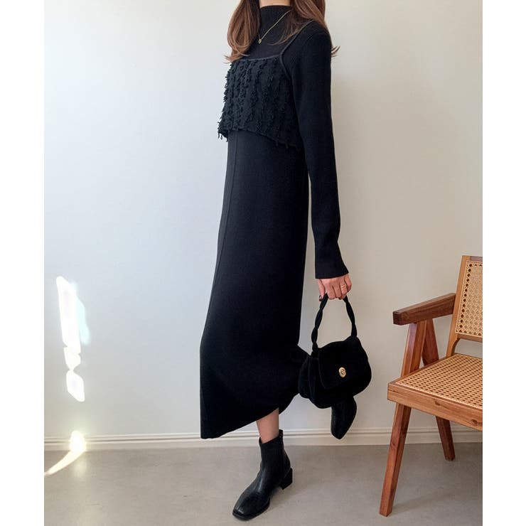 ニットワンピースシャギービスチェセット | LAUIR | 詳細画像3 