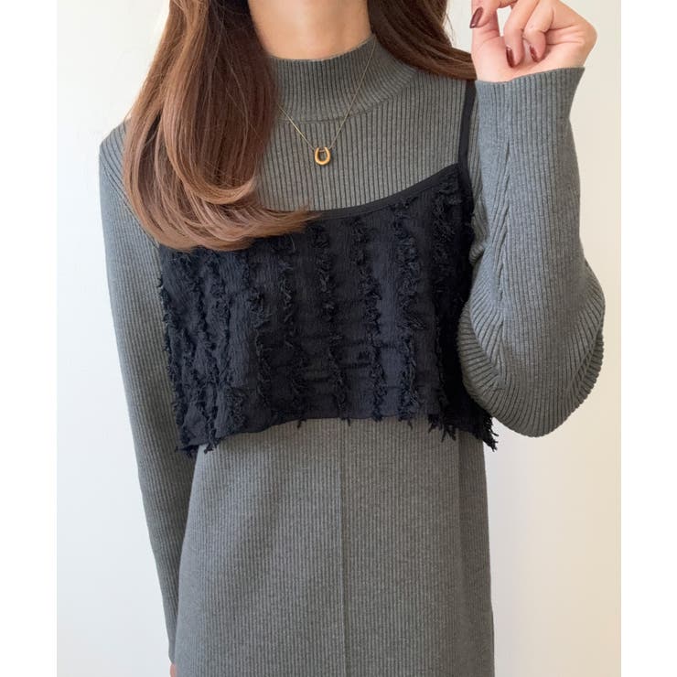 ニットワンピースシャギービスチェセット | LAUIR | 詳細画像8 