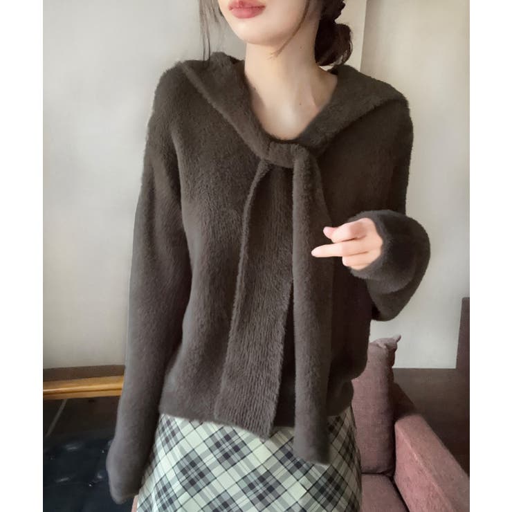 リボンシャギーニットプルオーバー | LAUIR | 詳細画像1 