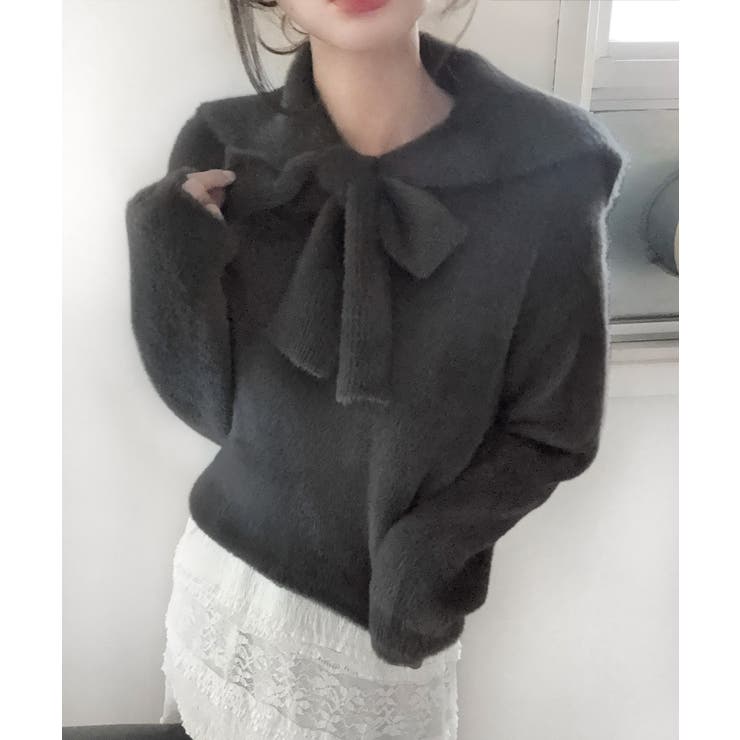 リボンシャギーニットプルオーバー | LAUIR | 詳細画像12 