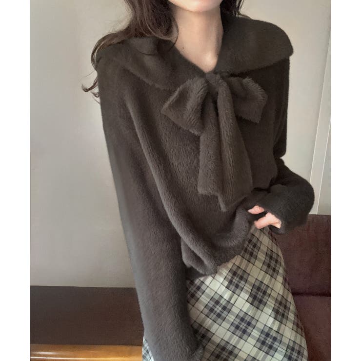 リボンシャギーニットプルオーバー | LAUIR | 詳細画像3 