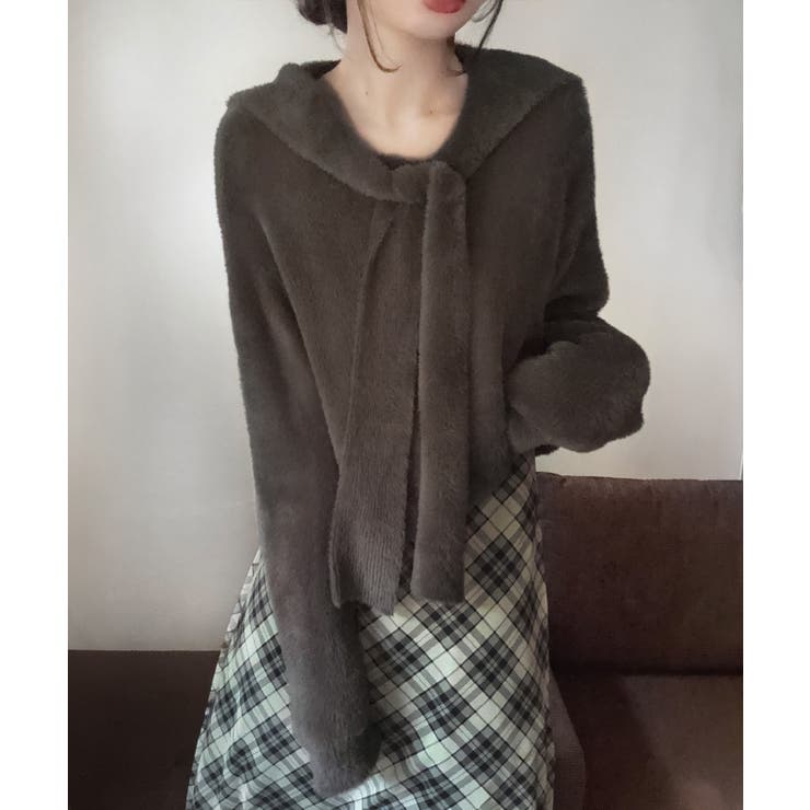 リボンシャギーニットプルオーバー | LAUIR | 詳細画像4 