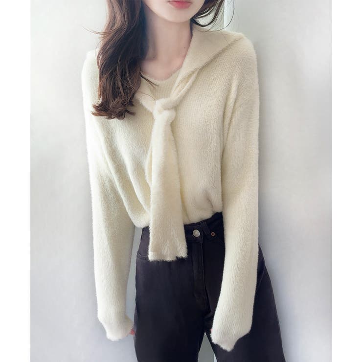 リボンシャギーニットプルオーバー | LAUIR | 詳細画像9 