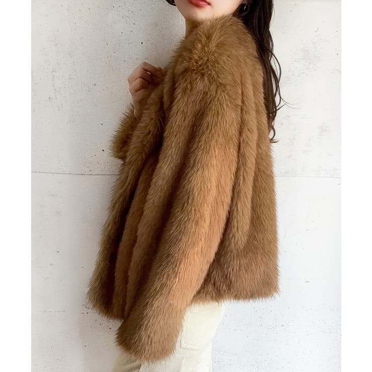 ノーカラーフェイクファージャケット | LAUIR | 詳細画像12 