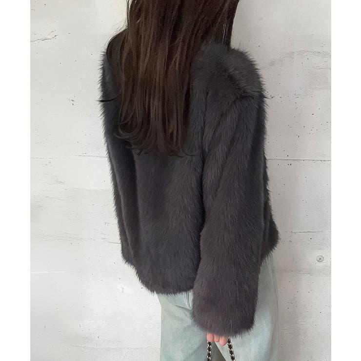 ノーカラーフェイクファージャケット | LAUIR | 詳細画像8 