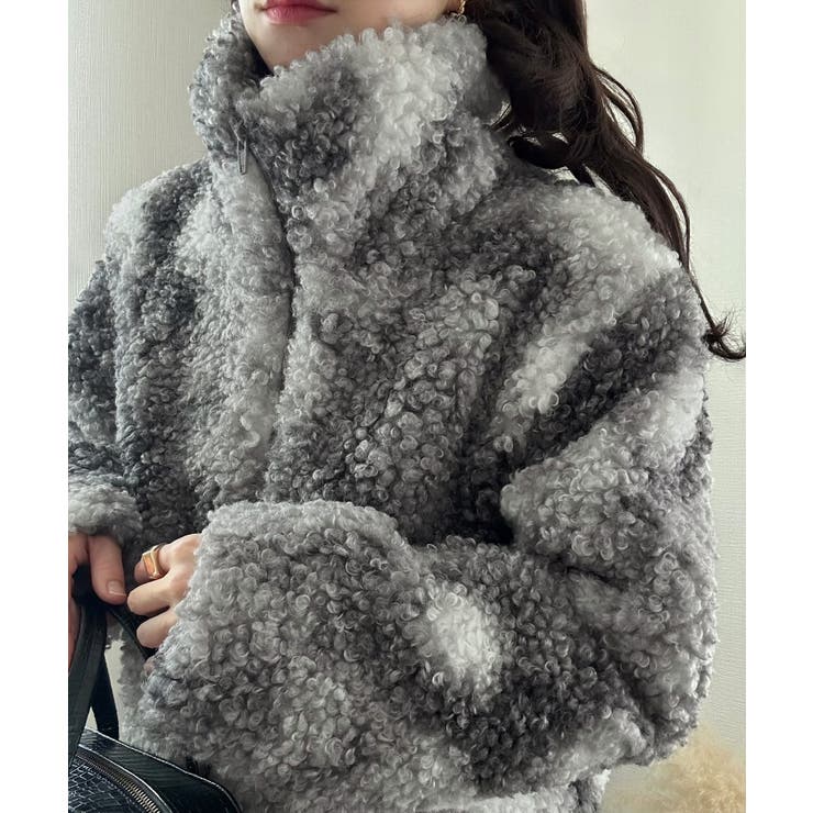 グレー | ショート丈ボアブルゾン | LAUIR