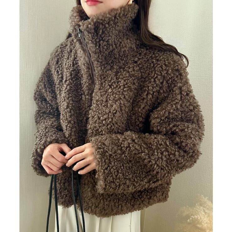 ダークブラウン | ショート丈ボアブルゾン | LAUIR