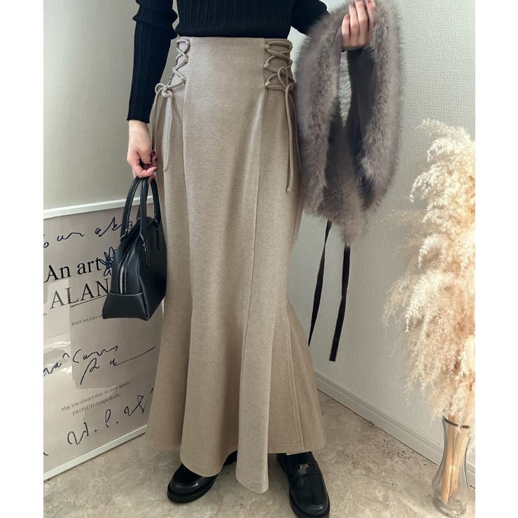 サイドレースアップマーメイドスカート | LAUIR | 詳細画像1 