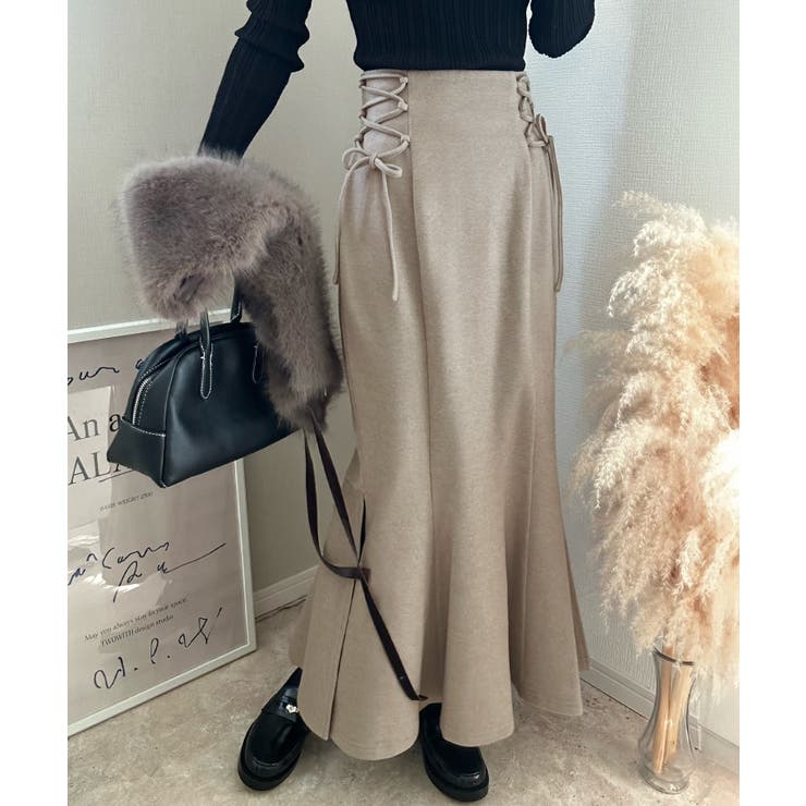 サイドレースアップマーメイドスカート | LAUIR | 詳細画像2 