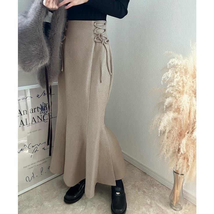 サイドレースアップマーメイドスカート | LAUIR | 詳細画像3 