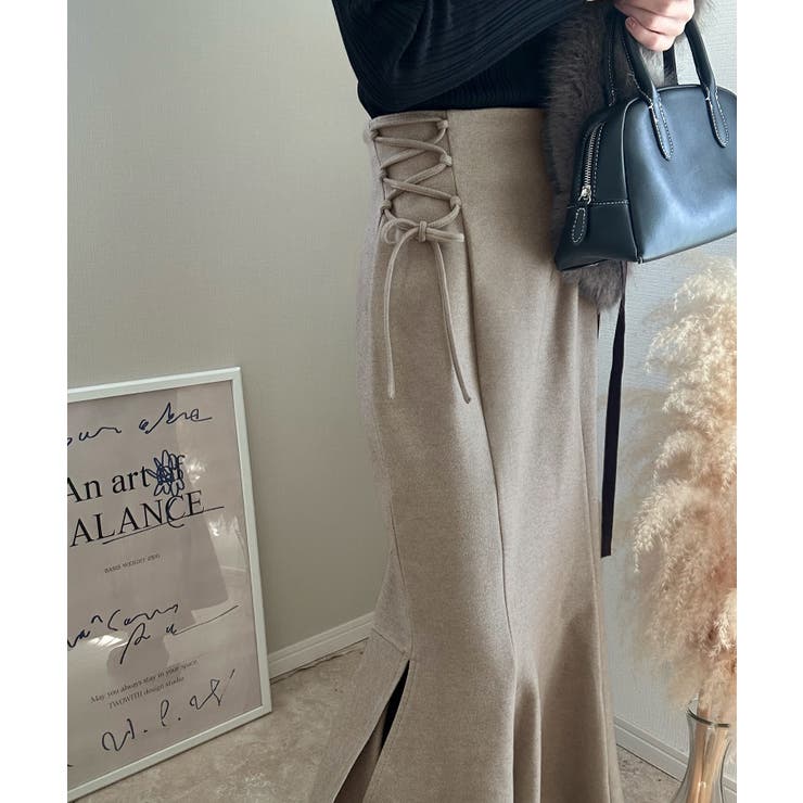 サイドレースアップマーメイドスカート | LAUIR | 詳細画像4 