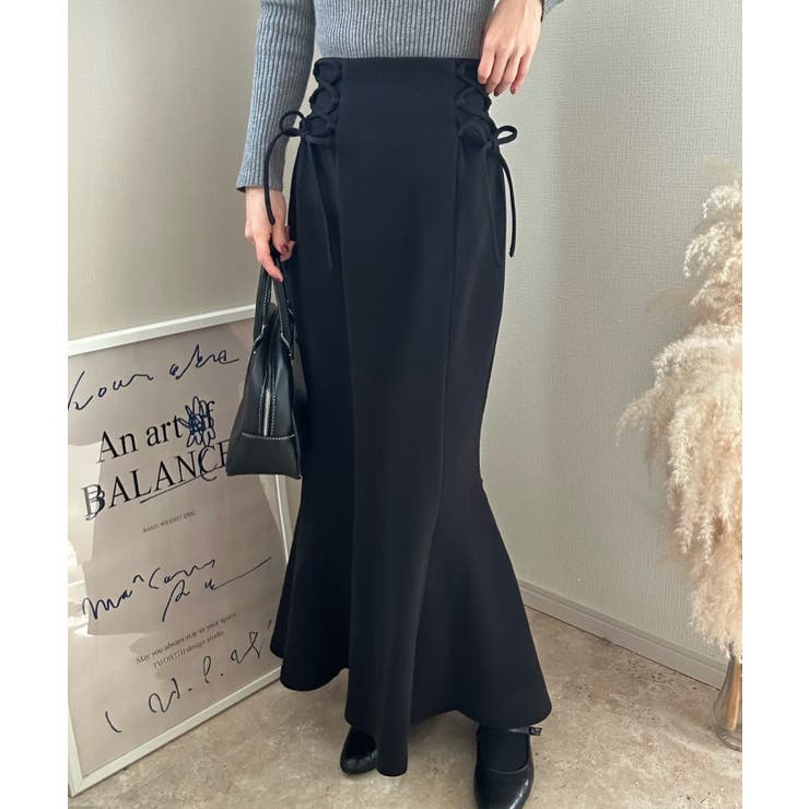 サイドレースアップマーメイドスカート | LAUIR | 詳細画像8 