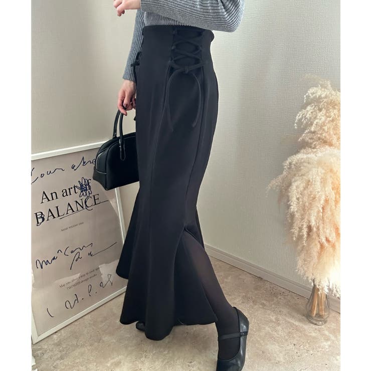 サイドレースアップマーメイドスカート | LAUIR | 詳細画像9 