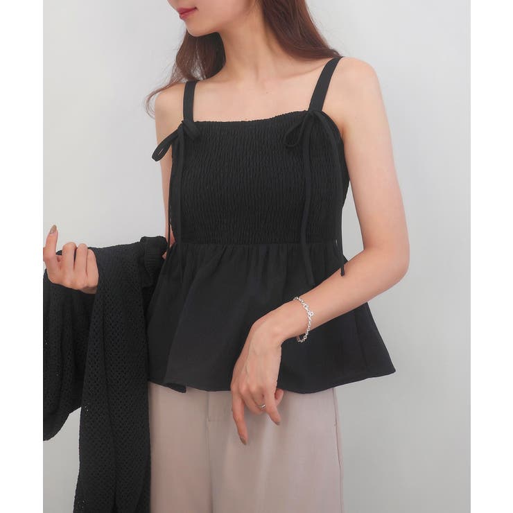 透かし編みニットボレロ＋リボンキャミset | JUNOAH | 詳細画像6 