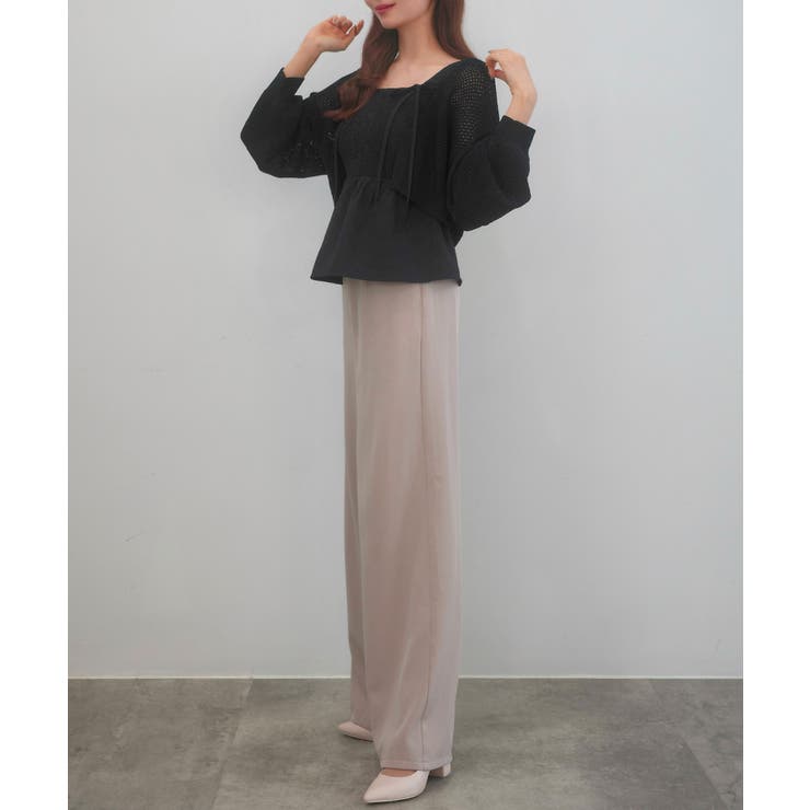 透かし編みニットボレロ＋リボンキャミset | JUNOAH | 詳細画像7 