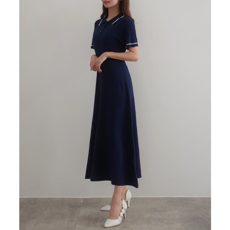【新品】ポロニットワンピース 楽天市場】ボーダー柄ニットワンピースポロワンピース【ネコポス