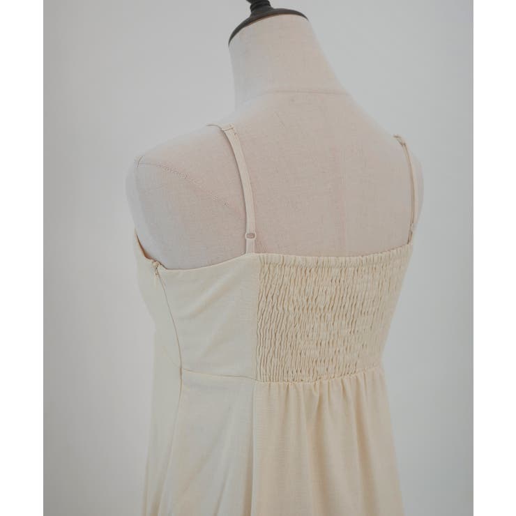 CENEA シアー半袖リブカーディガン＋リネンフレアキャミワンピース set | JUNOAH | 詳細画像27 