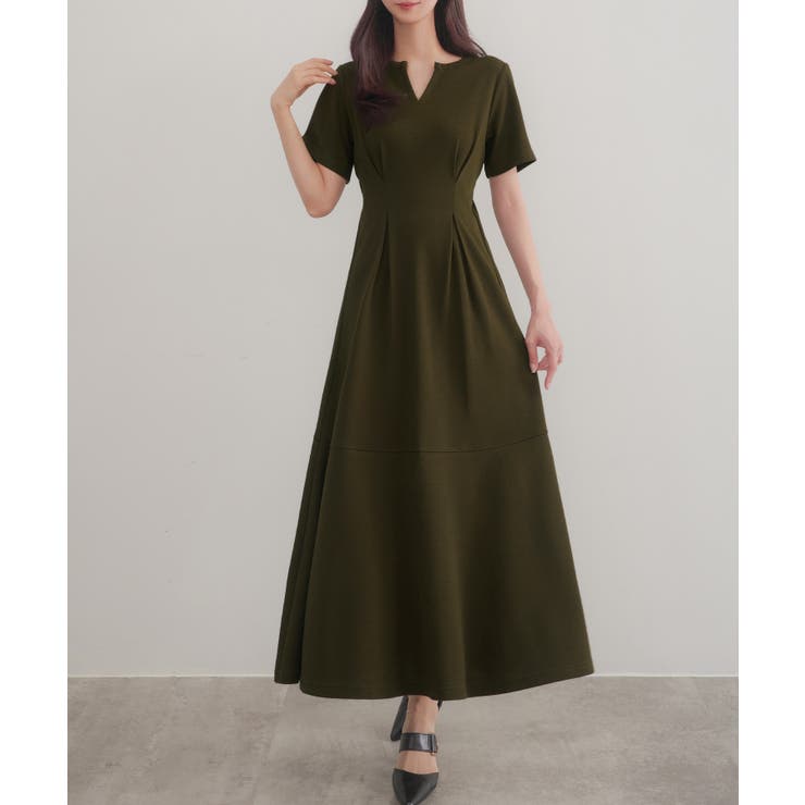 CENEA キーネックタックデザインワンピース | JUNOAH | 詳細画像10 