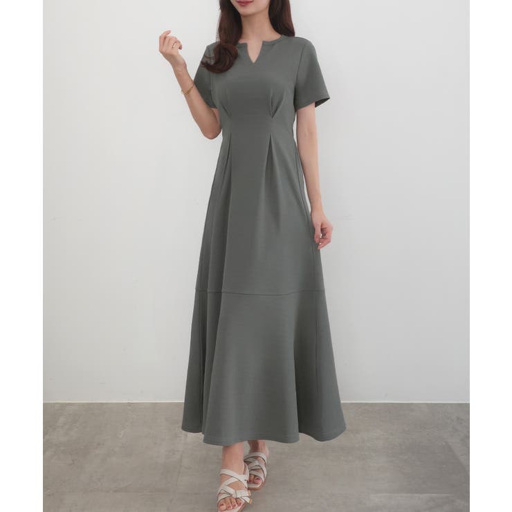 CENEA キーネックタックデザインワンピース | JUNOAH | 詳細画像14 