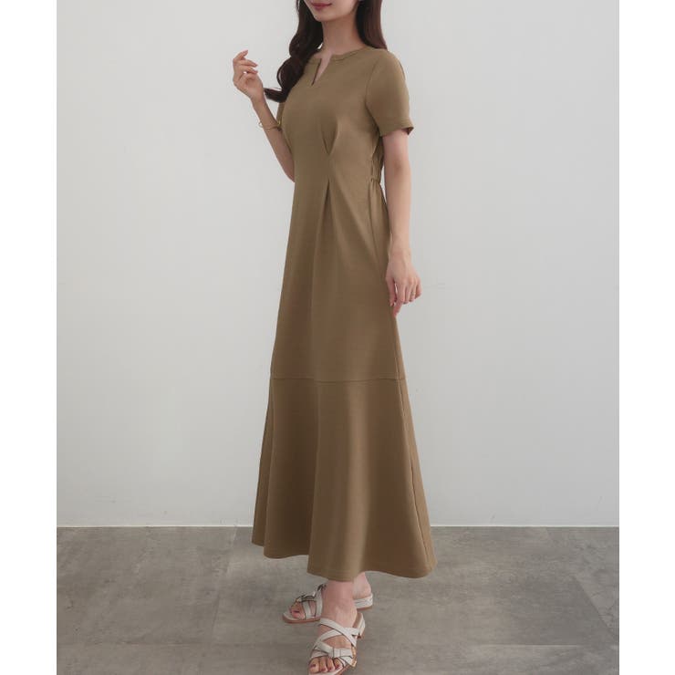 CENEA キーネックタックデザインワンピース | JUNOAH | 詳細画像17 