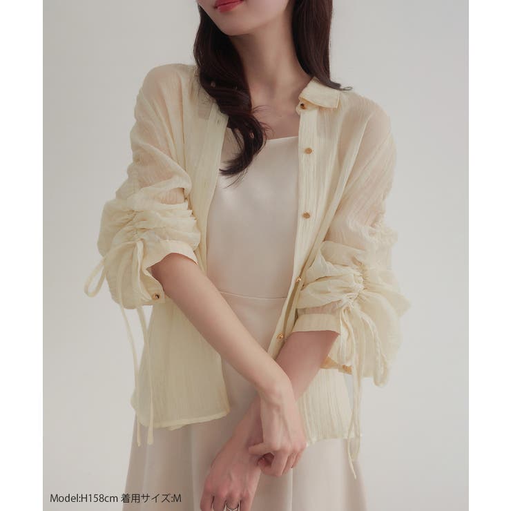 CENEA 袖リボンドロストシャツブラウス | JUNOAH | 詳細画像2 