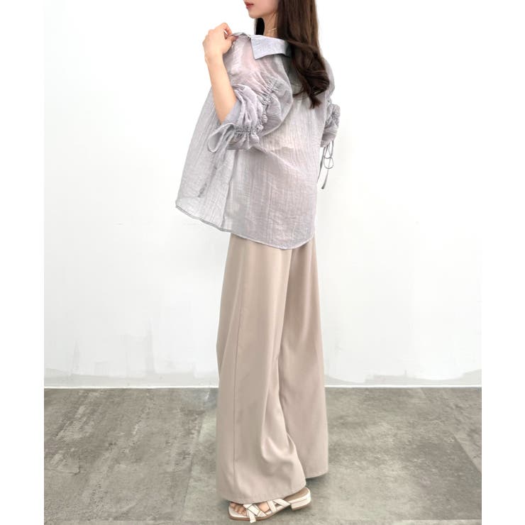 CENEA 袖リボンドロストシャツブラウス | JUNOAH | 詳細画像18 