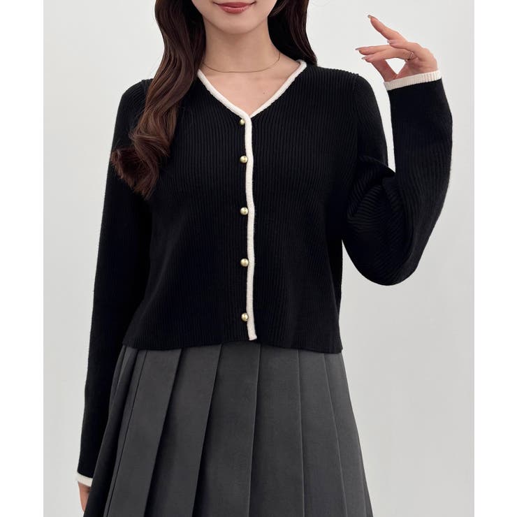 ⭐️試着のみ⭐️CC 25SSバックボタン カシミヤ カーディガン 38 for/c カーディガン ダンボールスナップボタンカーディガン