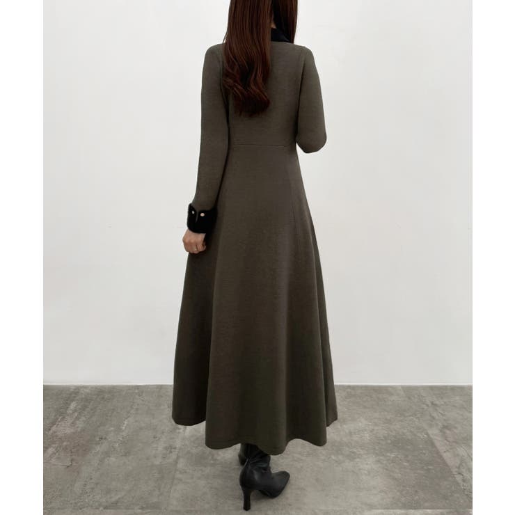 CENEA バイカラーリボンニットワンピース | JUNOAH | 詳細画像12 