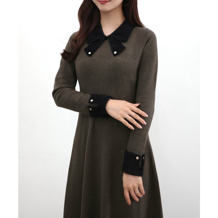 ❣️初秋セール❣️新品未使用❣️フランコフェラーロニットワンピース3 ❣️秋のお出かけに セール】 【尾真衣さんコラボ商品】コルセットデザイン 綺麗