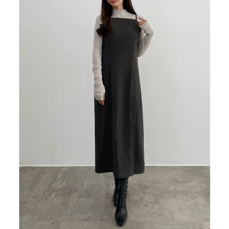 CENEA シャギーショートニット＋釦スリットキャミワンピースset | JUNOAH | 詳細画像6 