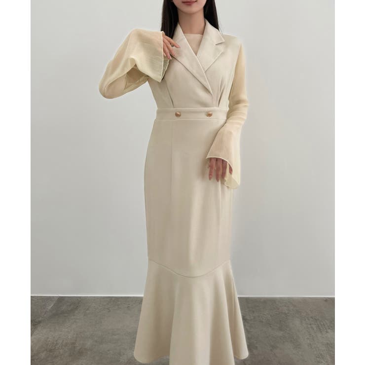 CENEA シアートップス＋テーラードマーメイドジャンパースカートset | JUNOAH | 詳細画像10 