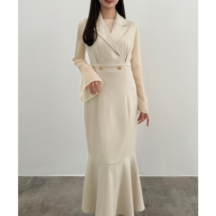 CENEA シアートップス＋テーラードマーメイドジャンパースカートset | JUNOAH | 詳細画像11 