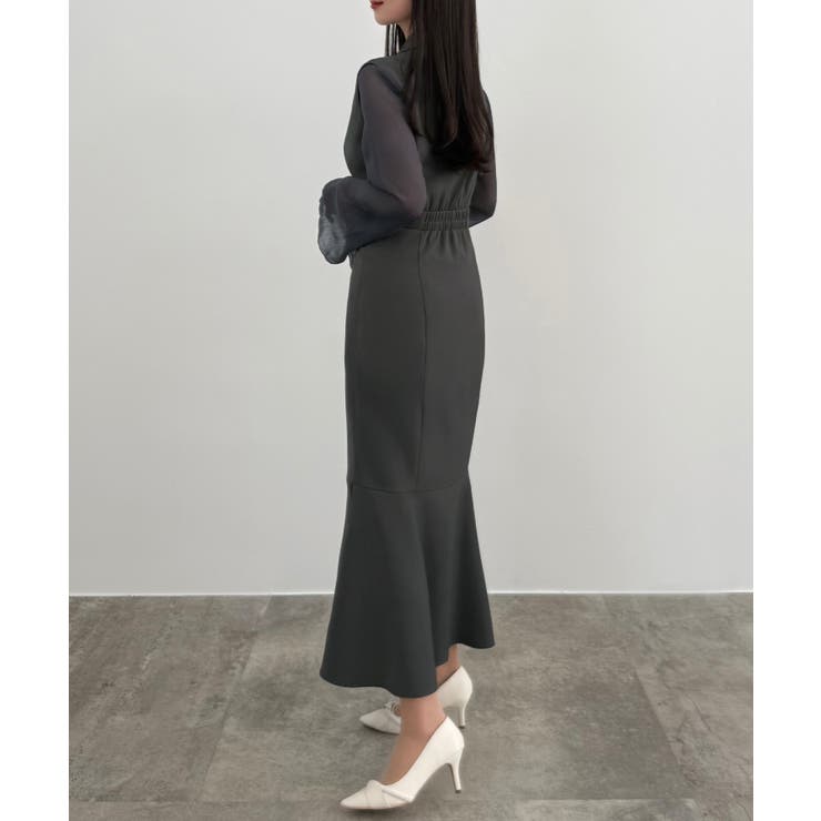 CENEA シアートップス＋テーラードマーメイドジャンパースカートset | JUNOAH | 詳細画像15 