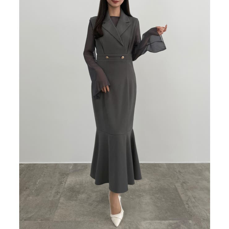 CENEA シアートップス＋テーラードマーメイドジャンパースカートset