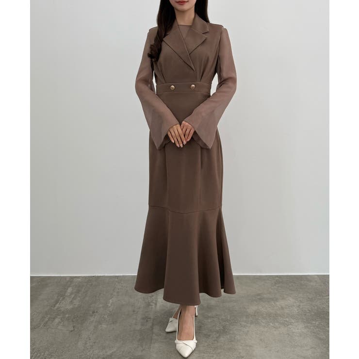 CENEA シアートップス＋テーラードマーメイドジャンパースカートset | JUNOAH | 詳細画像23 