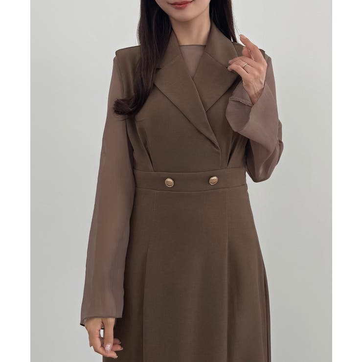 CENEA シアートップス＋テーラードマーメイドジャンパースカートset | JUNOAH | 詳細画像24 