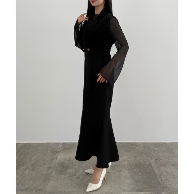 CENEA シアートップス＋テーラードマーメイドジャンパースカートset | JUNOAH | 詳細画像5 