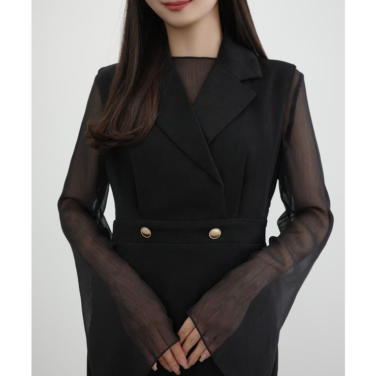 CENEA シアートップス＋テーラードマーメイドジャンパースカートset | JUNOAH | 詳細画像6 