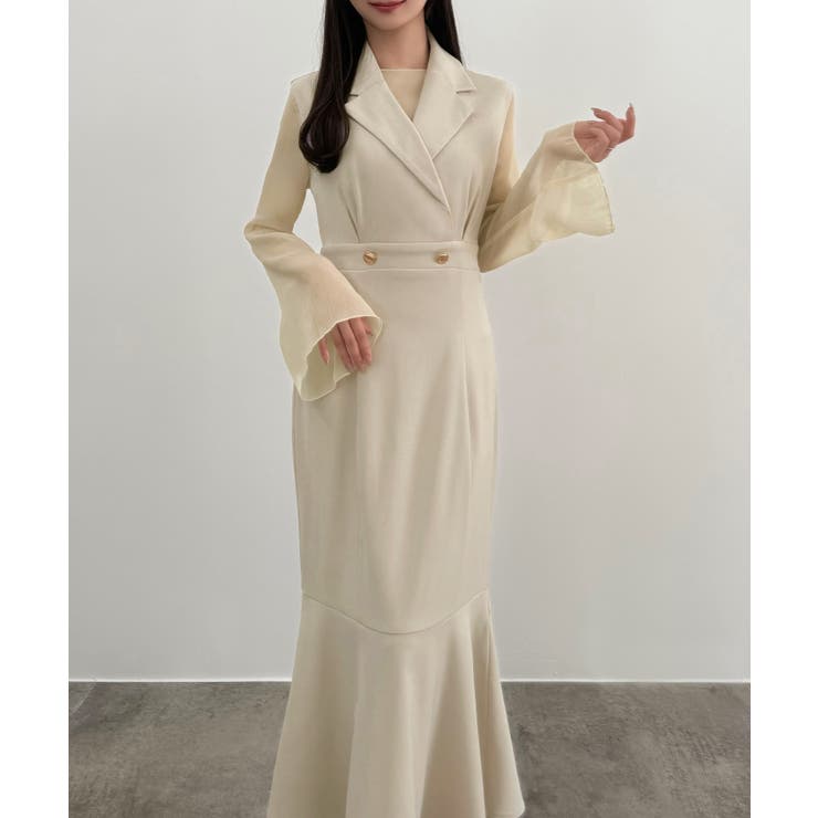 CENEA シアートップス＋テーラードマーメイドジャンパースカートset | JUNOAH | 詳細画像9 